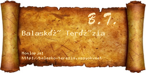 Balaskó Terézia névjegykártya