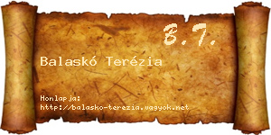 Balaskó Terézia névjegykártya
